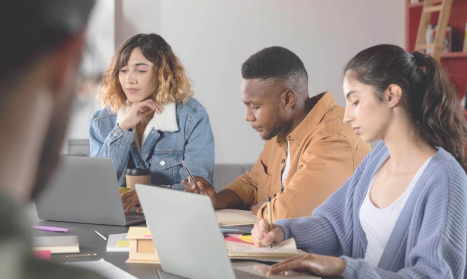 Digital workspace setup with multiple screens